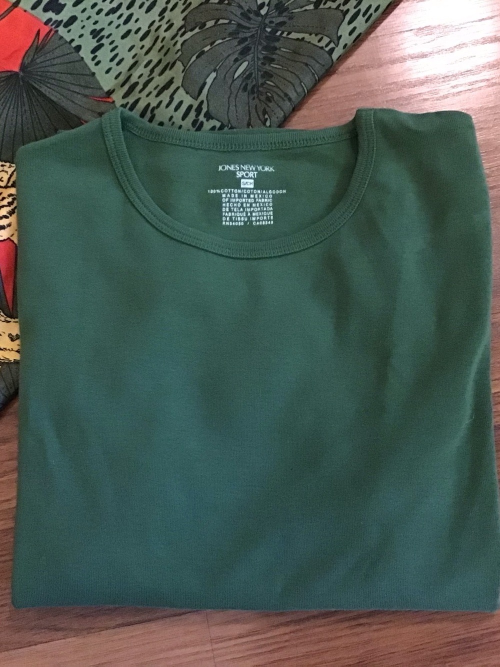 Jones New York Sport Cotton Tee Shirt Forest Green